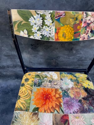 Image of painting chair - floral collage