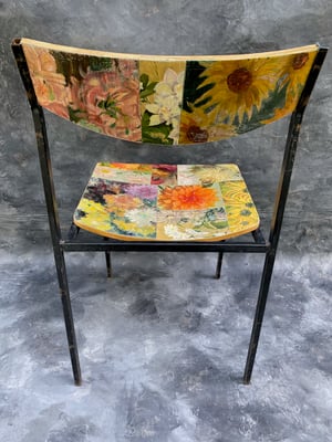 Image of painting chair - floral collage