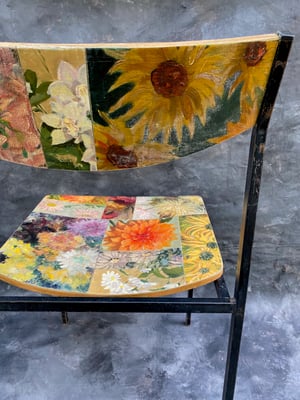 Image of painting chair - floral collage