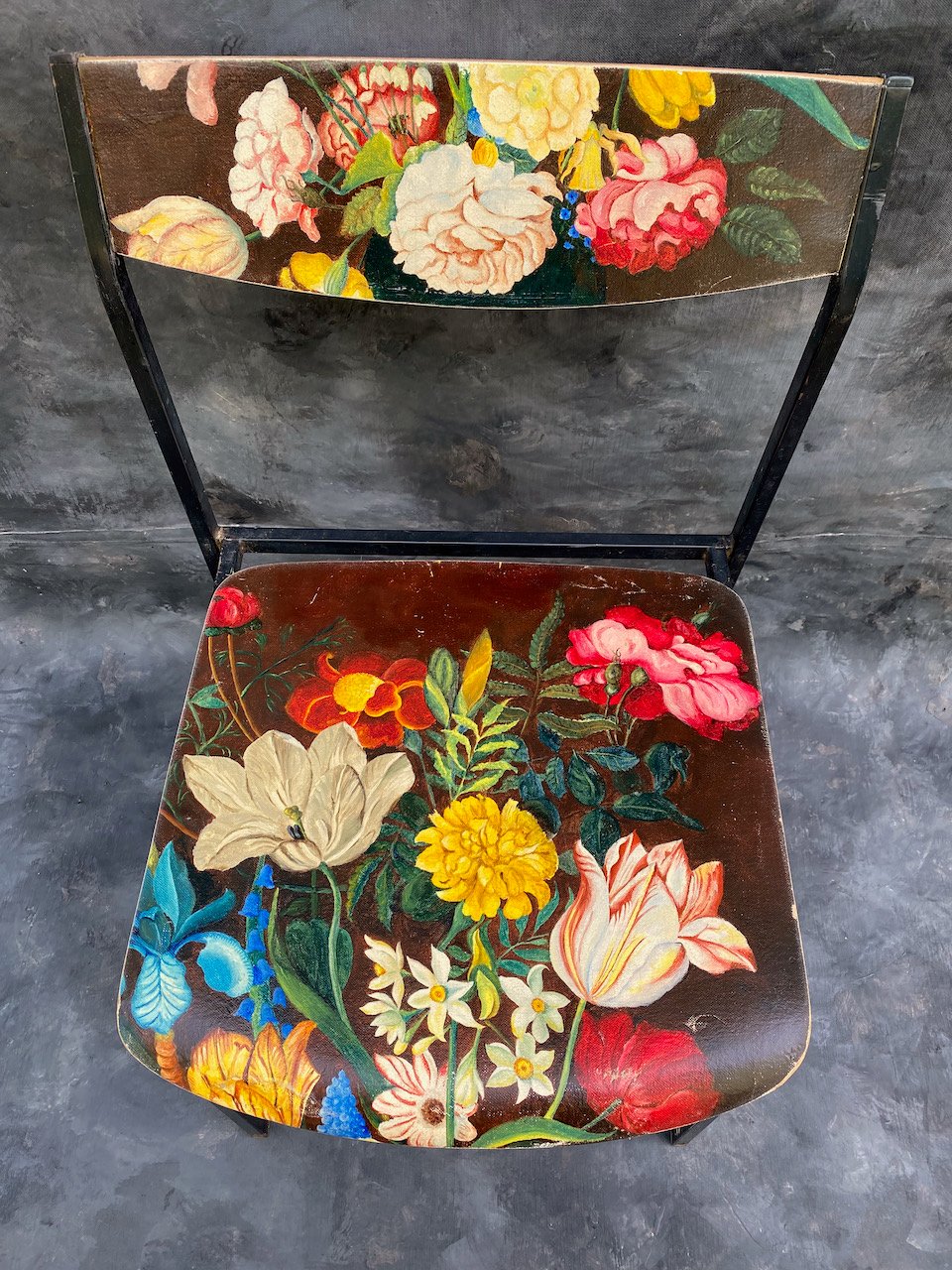 Image of painting chair - dutch floral