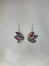 Image 2 of Crystal Elevated Ear ‘Stained Glass’ bike tube earrings