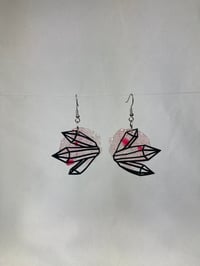 Image 3 of Crystal Elevated Ear ‘Stained Glass’ bike tube earrings