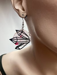 Image 4 of Crystal Elevated Ear ‘Stained Glass’ bike tube earrings