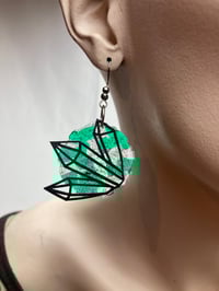 Image 6 of Crystal Elevated Ear ‘Stained Glass’ bike tube earrings