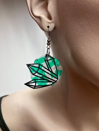Image 7 of Crystal Elevated Ear ‘Stained Glass’ bike tube earrings