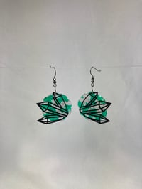 Image 10 of Crystal Elevated Ear ‘Stained Glass’ bike tube earrings