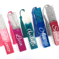 Image 1 of Personalised resin bookmark, resin glitter bookmark, resin bookmark gift, book lover gift