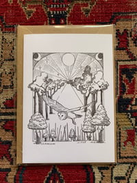 Full moon owl greetings card