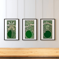 Image 3 of Lunar Garden: Full 9 Print Series Framed