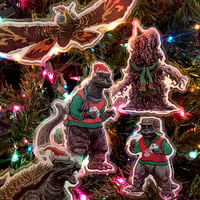 Image 4 of MONSTER ISLAND Christmas Ornaments 5 PACK SET! Free Xmas Card with Every Set