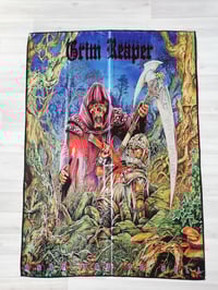 Image 1 of GRIM REAPER - Rock you to hell Flag (cloth poster Banner tapestry) Heavy metal NWOBHM