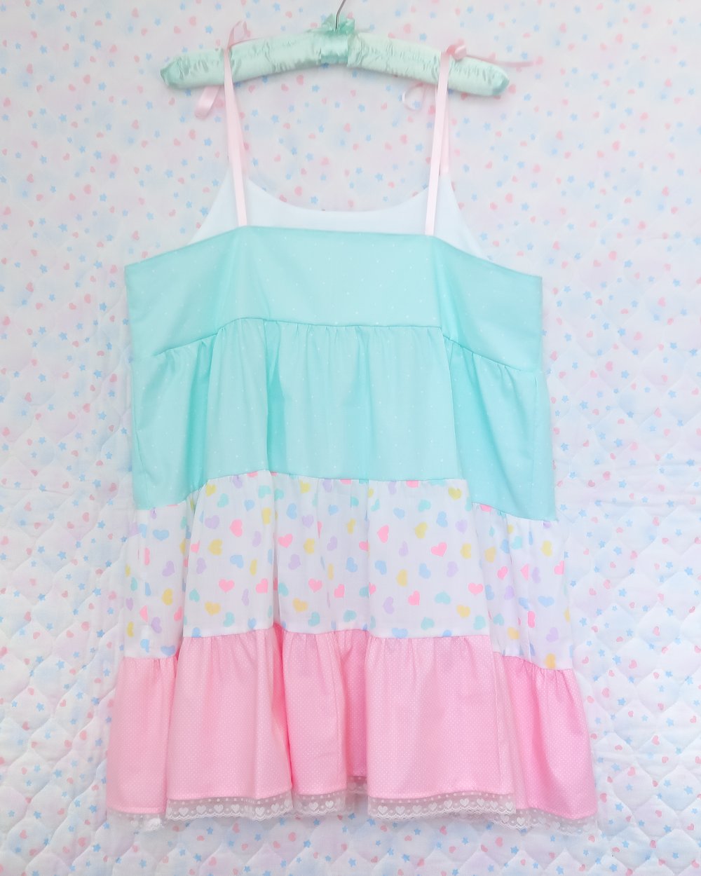 Tiered Dress: Rainbow Hearts