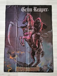 Image 1 of GRIM REAPER - See you in hell Flag (cloth poster Banner tapestry) Heavy metal NWOBHM