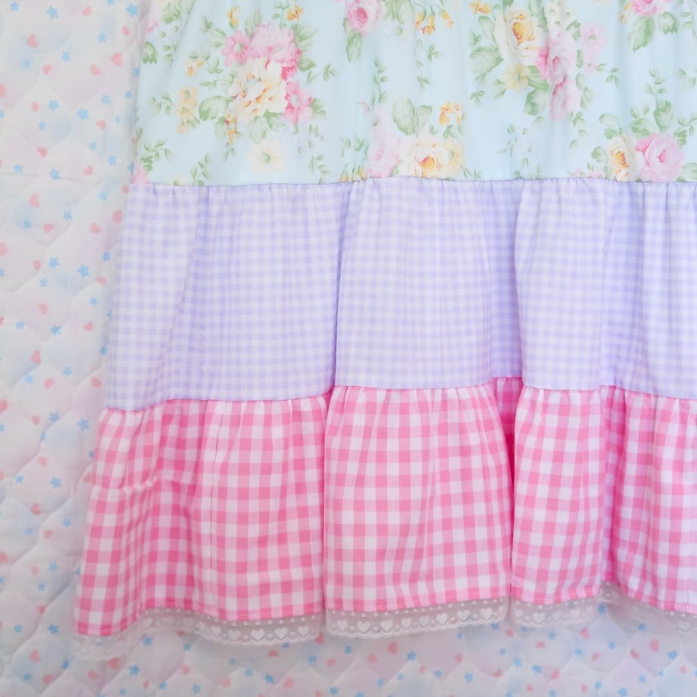 Tiered Dress: Floral Gingham