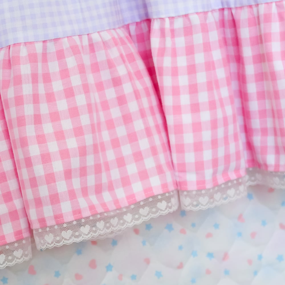Tiered Dress: Floral Gingham