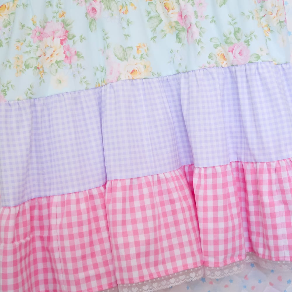 Tiered Dress: Floral Gingham
