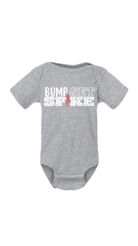 Bump, Set, Spike Infant Onesie Grey