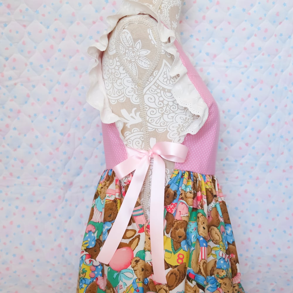 Ribbon Dress: Teddy Bear Pink