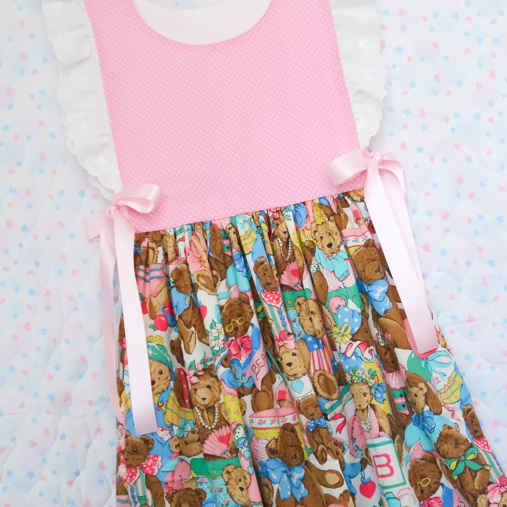 Ribbon Dress: Teddy Bear Pink