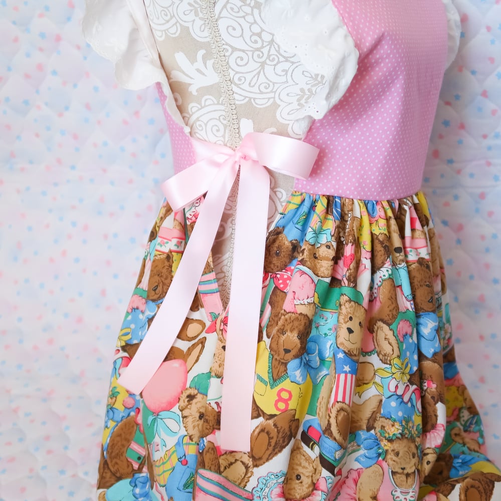 Ribbon Dress: Teddy Bear Pink