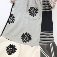Image 6 of floral black and white pocket sketchy petals 6/7 courtneycourtney short sleeve twirl twirly dress