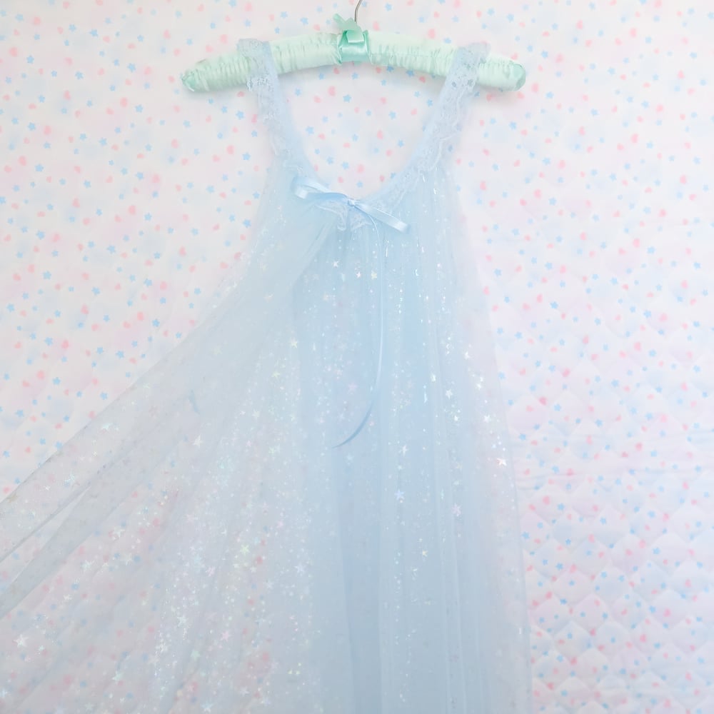 Iridescent Peignoir (Long): Blue