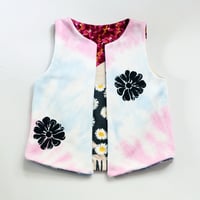 Image 6 of superfloral sketchy petals tiedye soft warm sweatshirt 6/7 courtneycourtney open layer lined vest