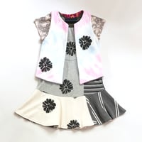 Image 7 of superfloral sketchy petals tiedye soft warm sweatshirt 6/7 courtneycourtney open layer lined vest