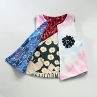 Image 3 of superfloral sketchy petals tiedye soft warm sweatshirt 6/7 courtneycourtney open layer lined vest