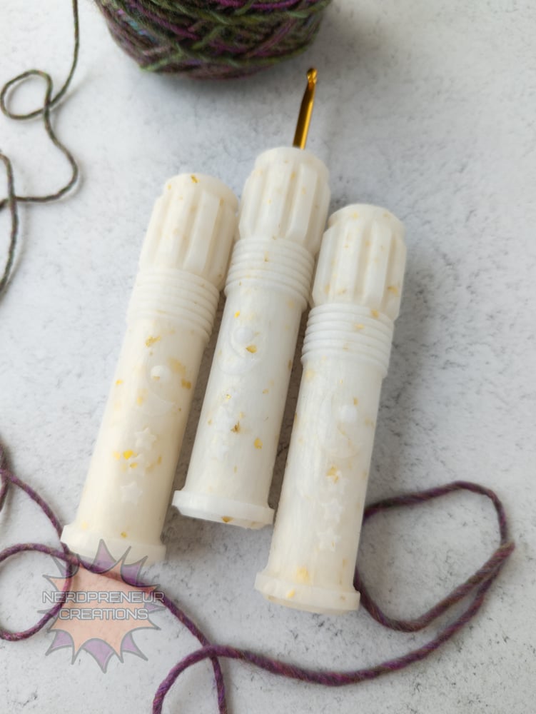 Image of Squishy Grip Gilded Moon Saber Interchangeable Silicone Crochet Hook Grip