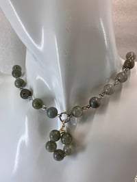 Image 3 of Planet Bella | Moonstone beaded necklace with a large beaded flower pendant