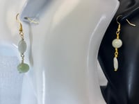 Image 1 of Ocean Aqua Drops | Dangling morganite and aquamarine dangling earrings