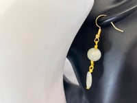 Image 3 of Ocean Aqua Drops | Dangling morganite and aquamarine dangling earrings