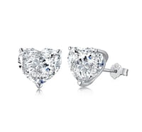 Image 1 of Love Heart Sterling Silver Earrings