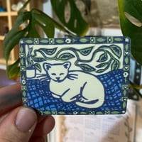 sleepy cat & houseplants - vinyl sticker