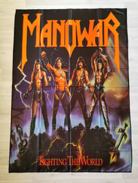 Image 1 of MANOWAR - Fighting the world Flag (cloth poster Banner tapestry) Heavy Power metal