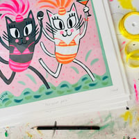 Image 3 of 'Pussycat pals' Fine art print