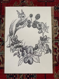 Autumn Fruits Wreath wasp and bee