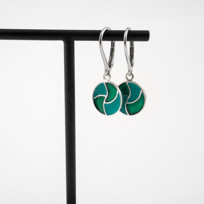 Round Spin Silver Earrings