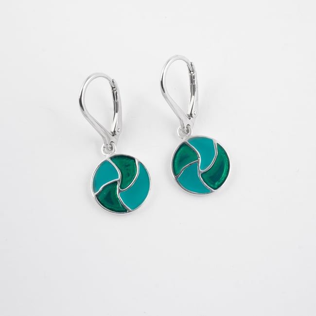 Round Spin Silver Earrings
