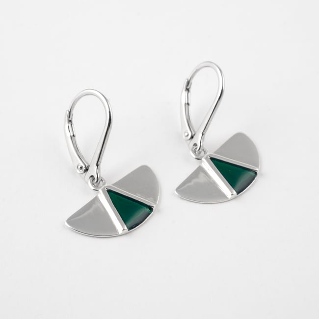 Half Moon Silver Earrings