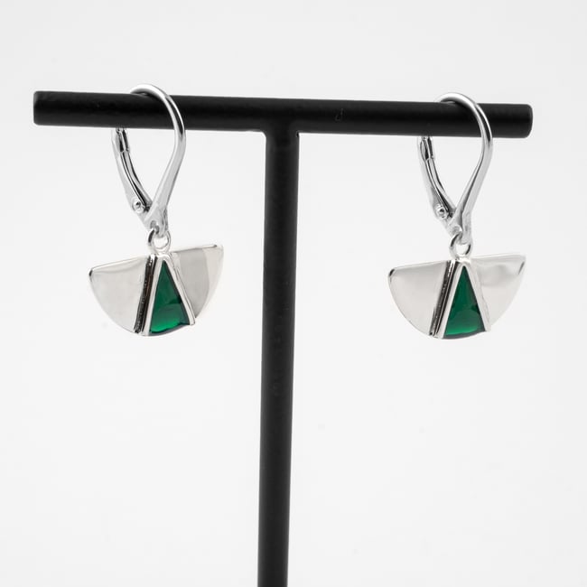 Half Moon Silver Earrings
