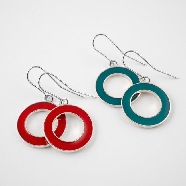 Big Round Open Silver Earrings