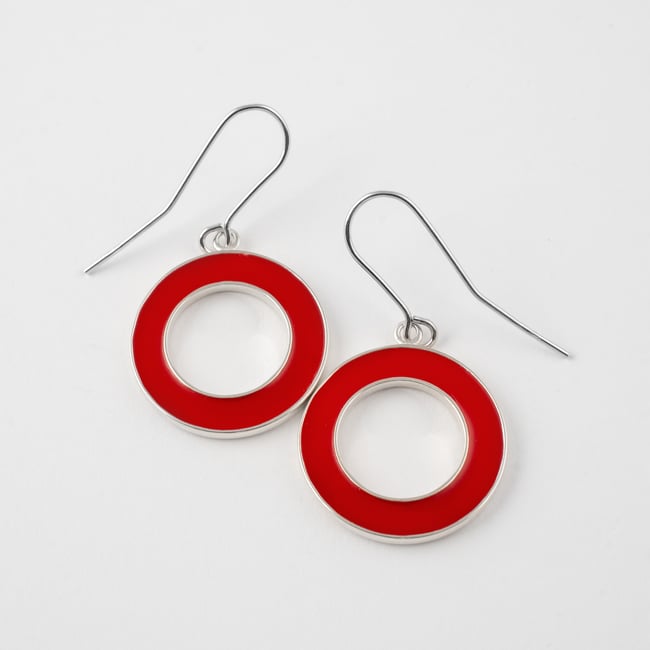 Big Round Open Silver Earrings