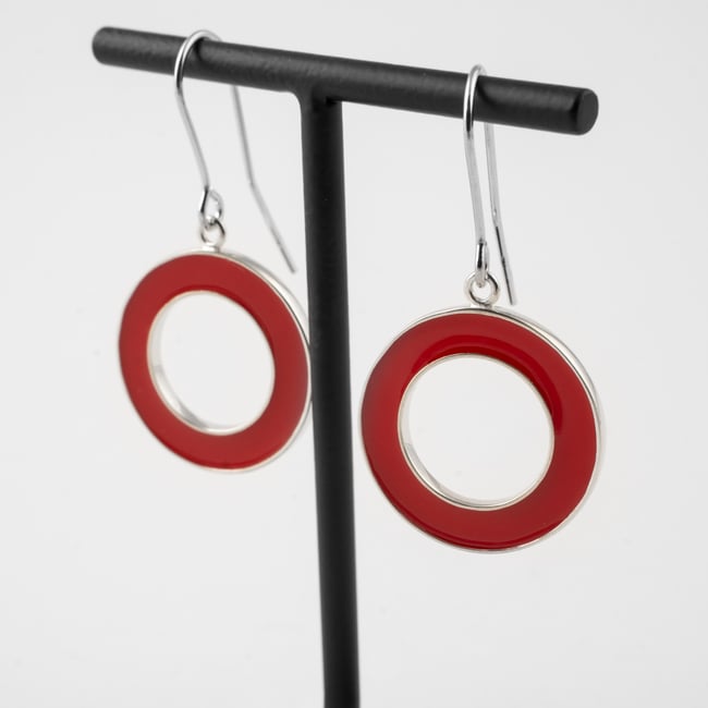 Big Round Open Silver Earrings