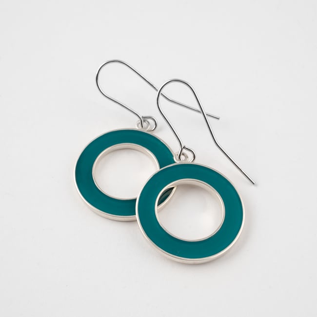 Big Round Open Silver Earrings