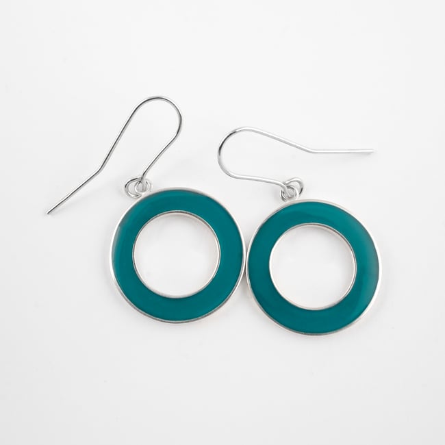 Big Round Open Silver Earrings