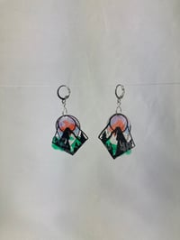 Image 3 of Mountain Sun Ray ‘Stained Glass’ earrings