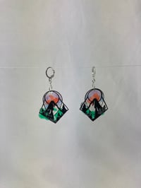 Image 4 of Mountain Sun Ray ‘Stained Glass’ earrings