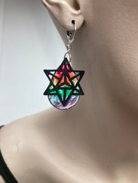 Image 1 of Inter-dimensional Traveler ‘Stained Glass’ Earrings